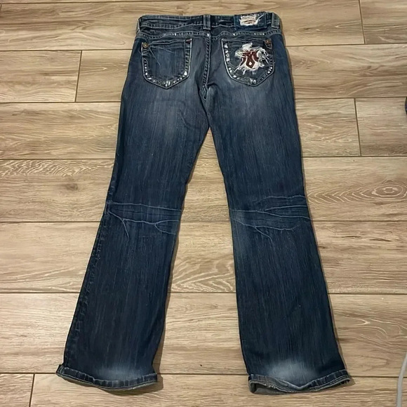 MEK distressed boot cut jeans Medium Wash Women’s Size 27 - Picture 11 of 15